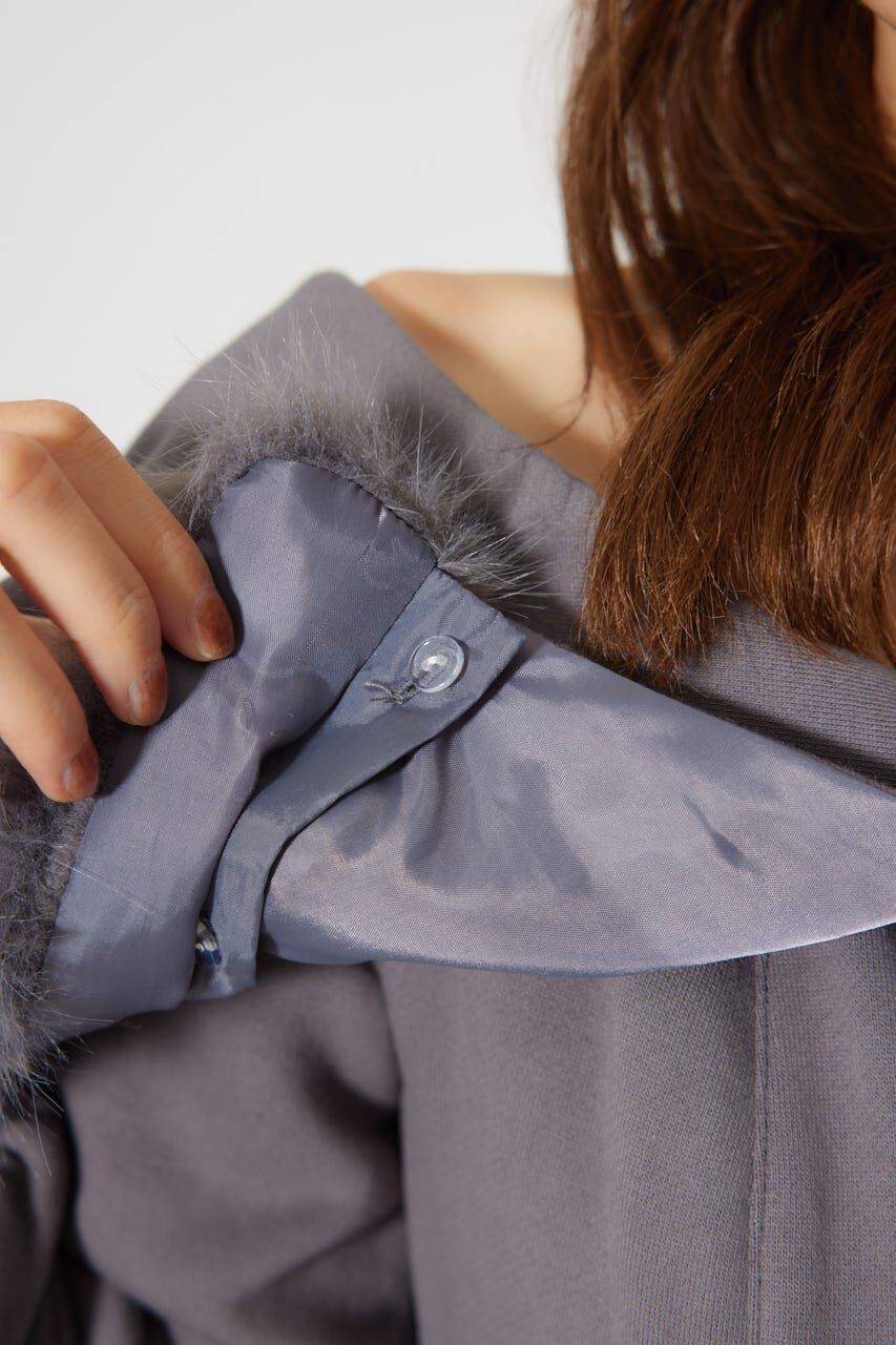 rienda「フェイクファー付きカッティング裏起毛ワンピース」|ワンピース|