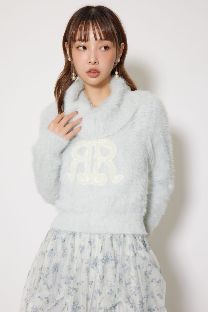 rienda「ボタニカルRロゴニットトップス」|ニット・セーター|