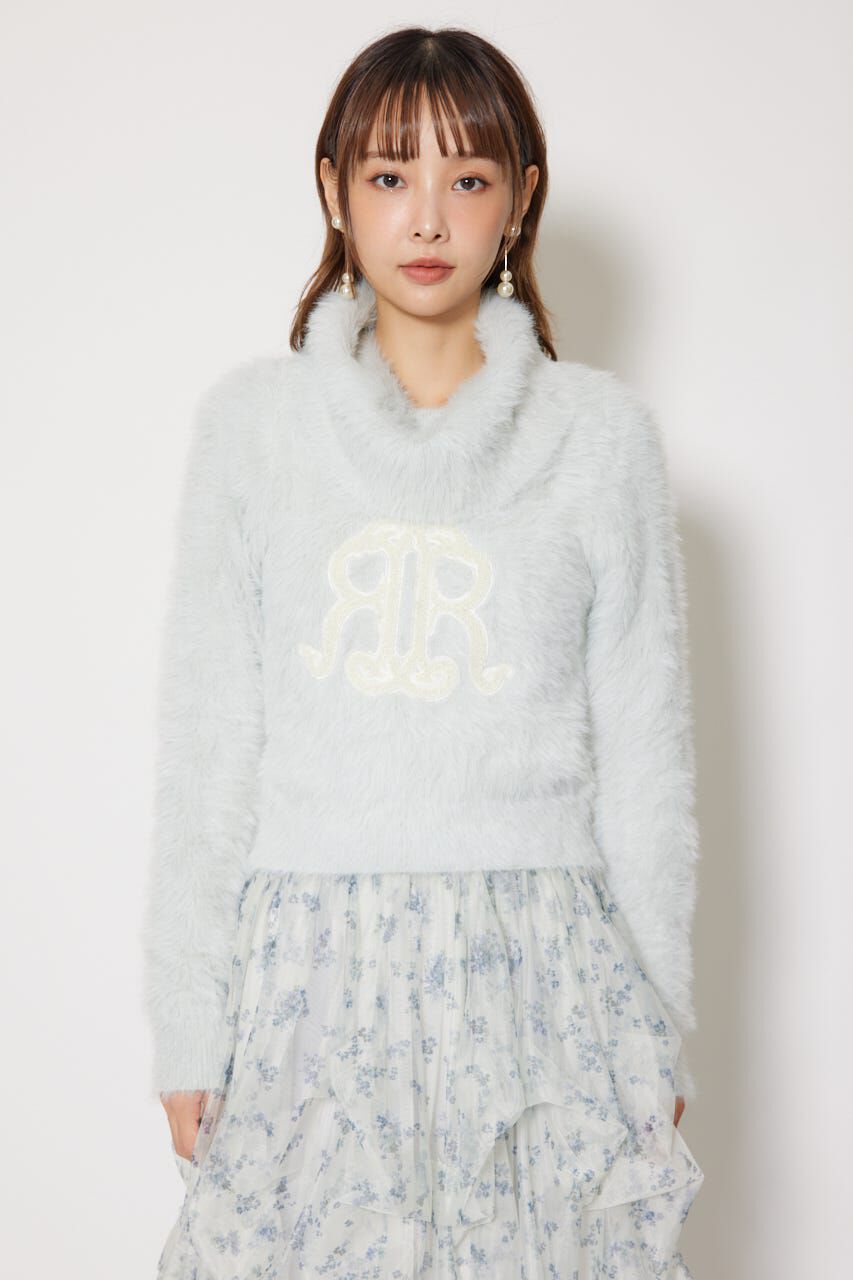 rienda「ボタニカルRロゴニットトップス」|ニット・セーター|