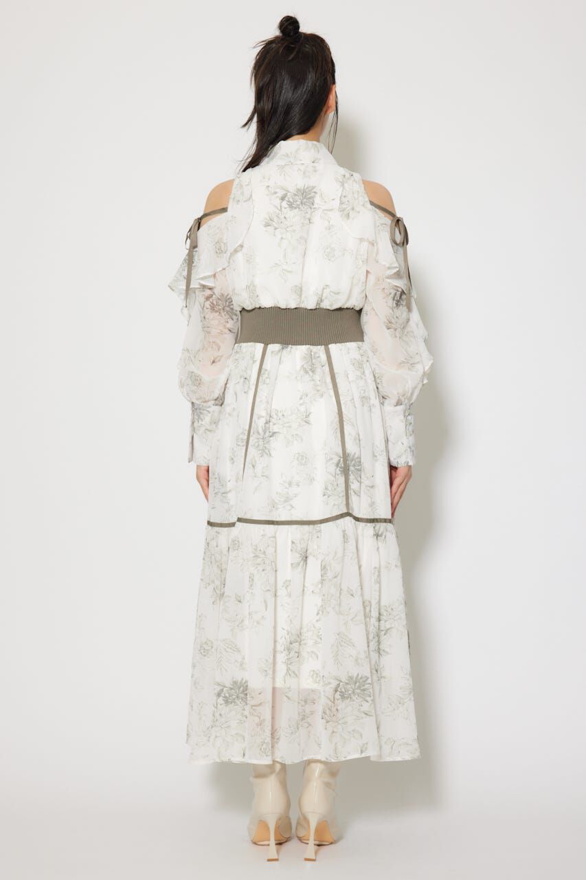 rienda「フリルスリーブニットドッキングワンピ」|ワンピース|