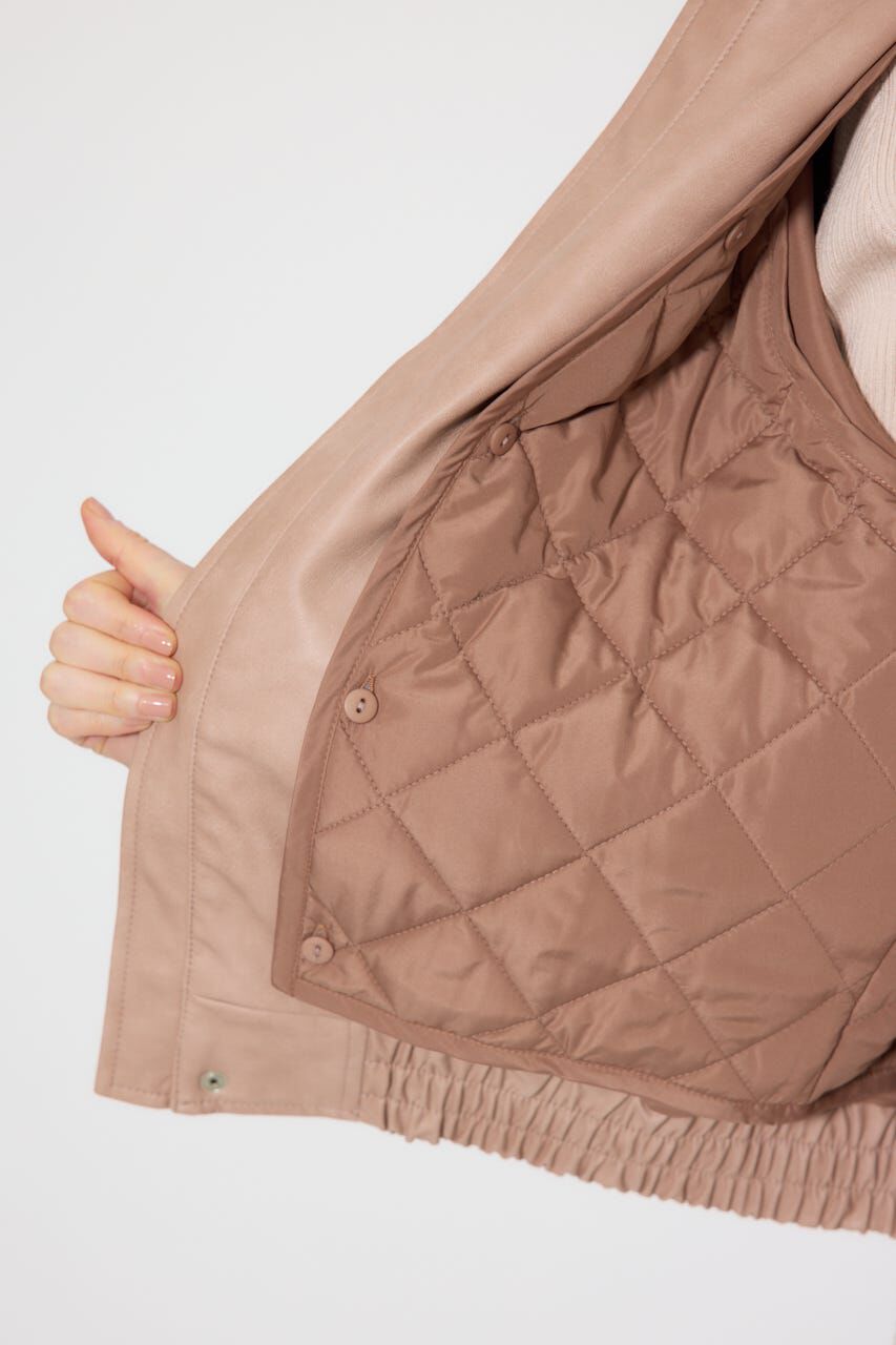 rienda「ライナー付きフェイクレザーブルゾン」|ブルゾン・スタジャン|