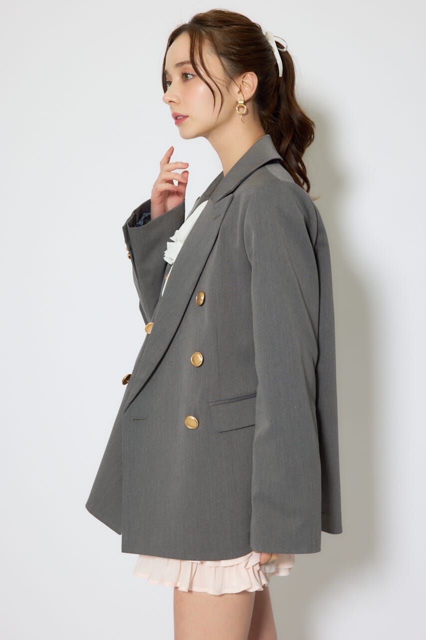 rienda「ピークドラペルダブルテーラードジャケット」|その他|