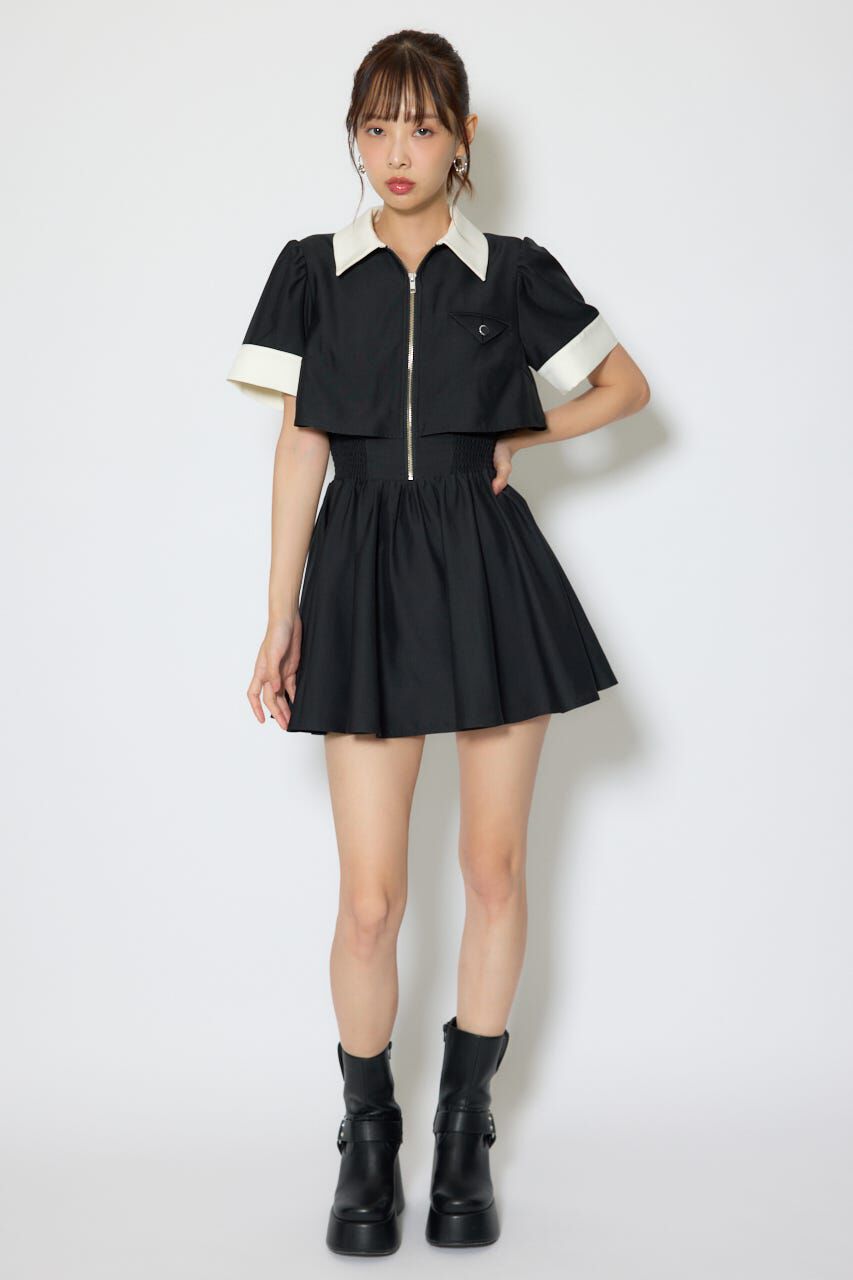 rienda「バストディティールフレアミニワンピース」|ワンピース|