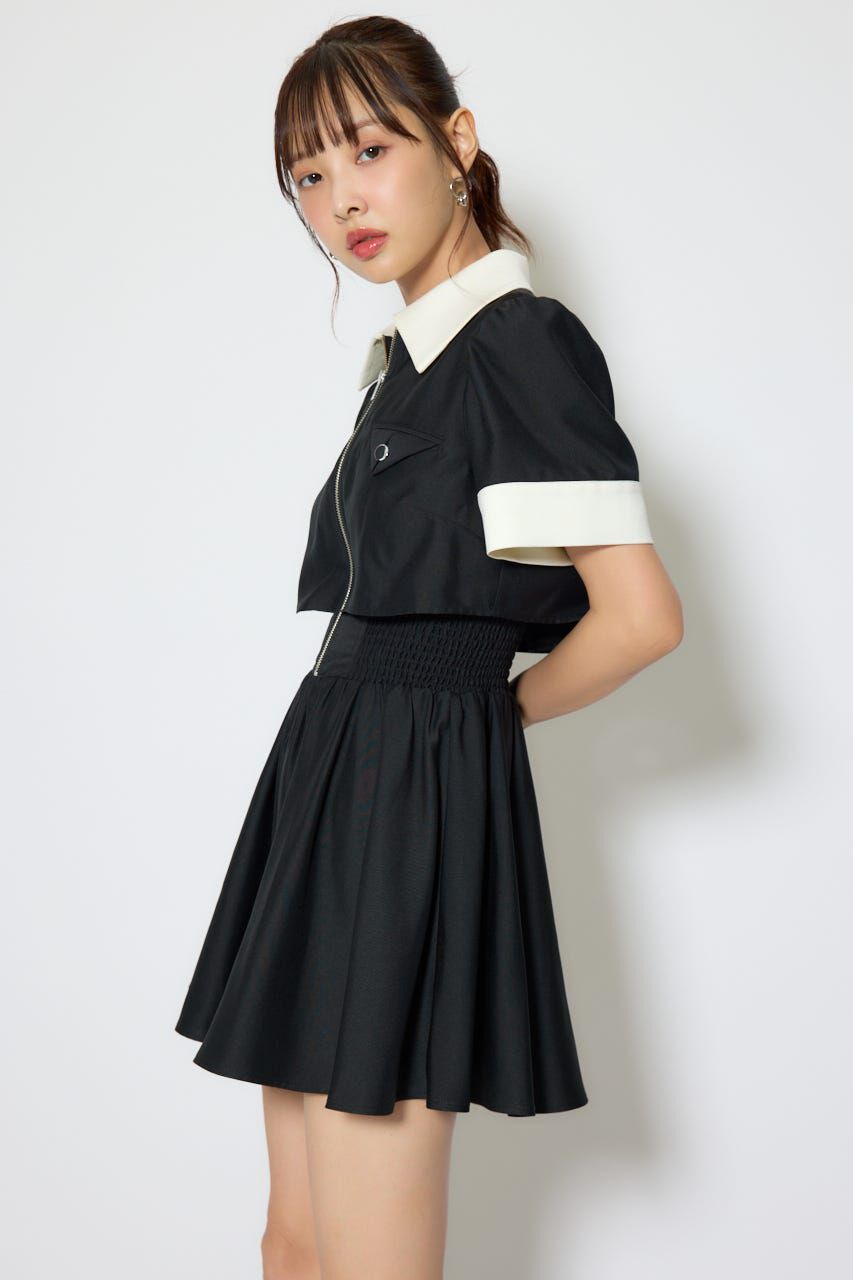 rienda「バストディティールフレアミニワンピース」|ワンピース|