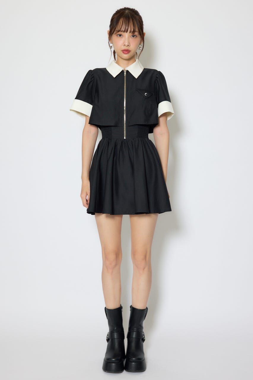 rienda「バストディティールフレアミニワンピース」|ワンピース|