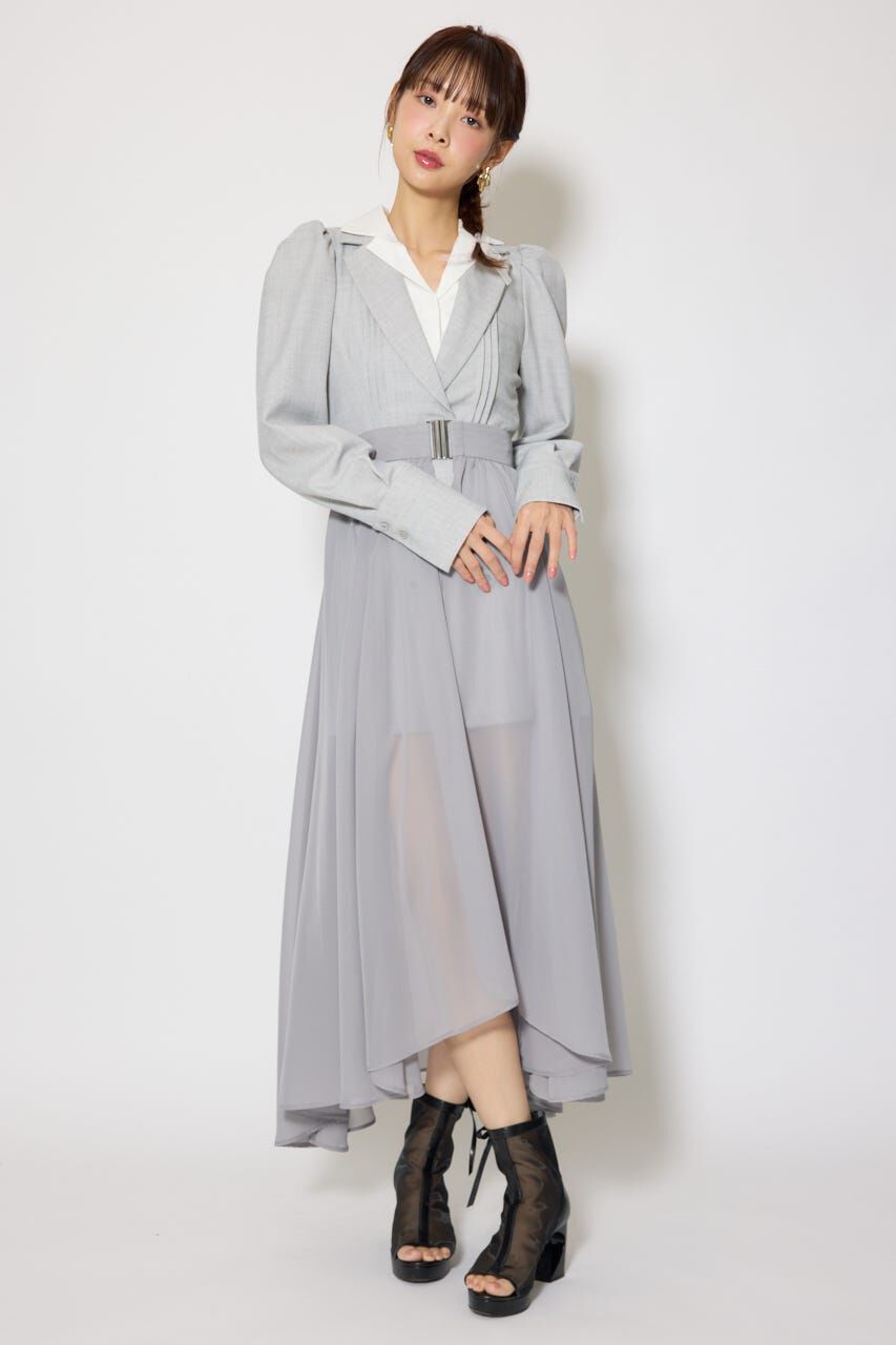 rienda「2WAYテーラーWカラーワンピース」|ワンピース|GRY