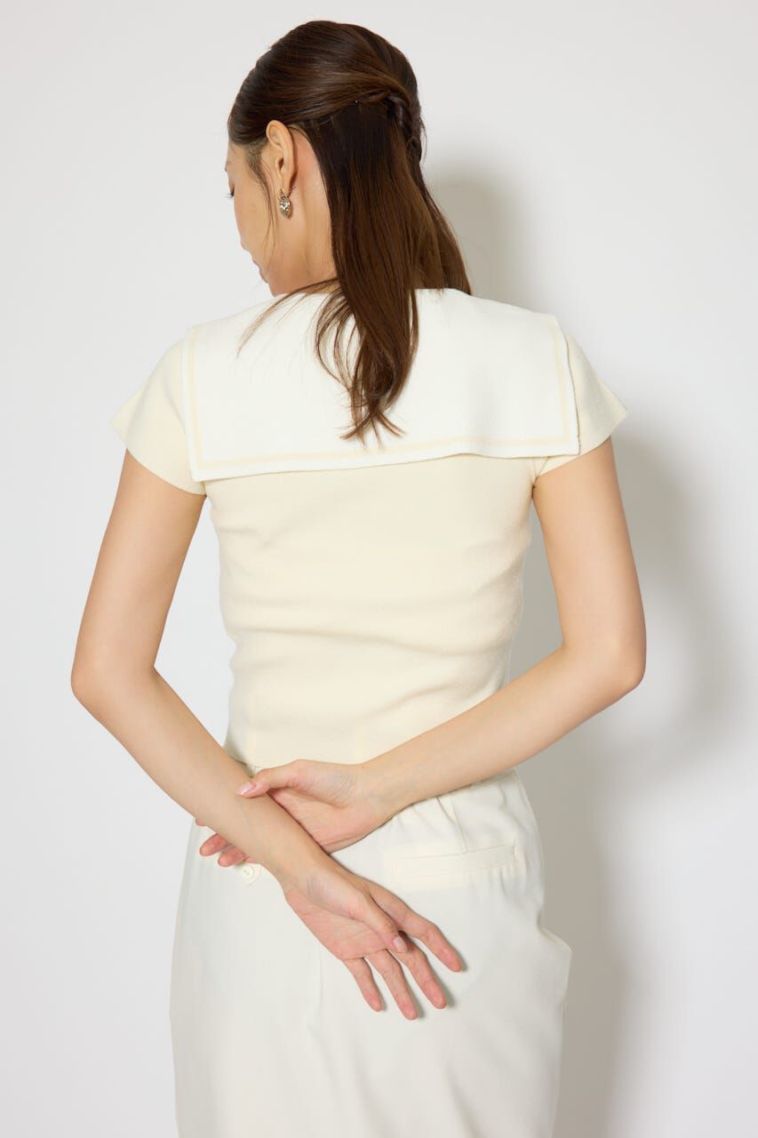 rienda「セーラーカラーデザインニットトップス」|ニット・セーター|