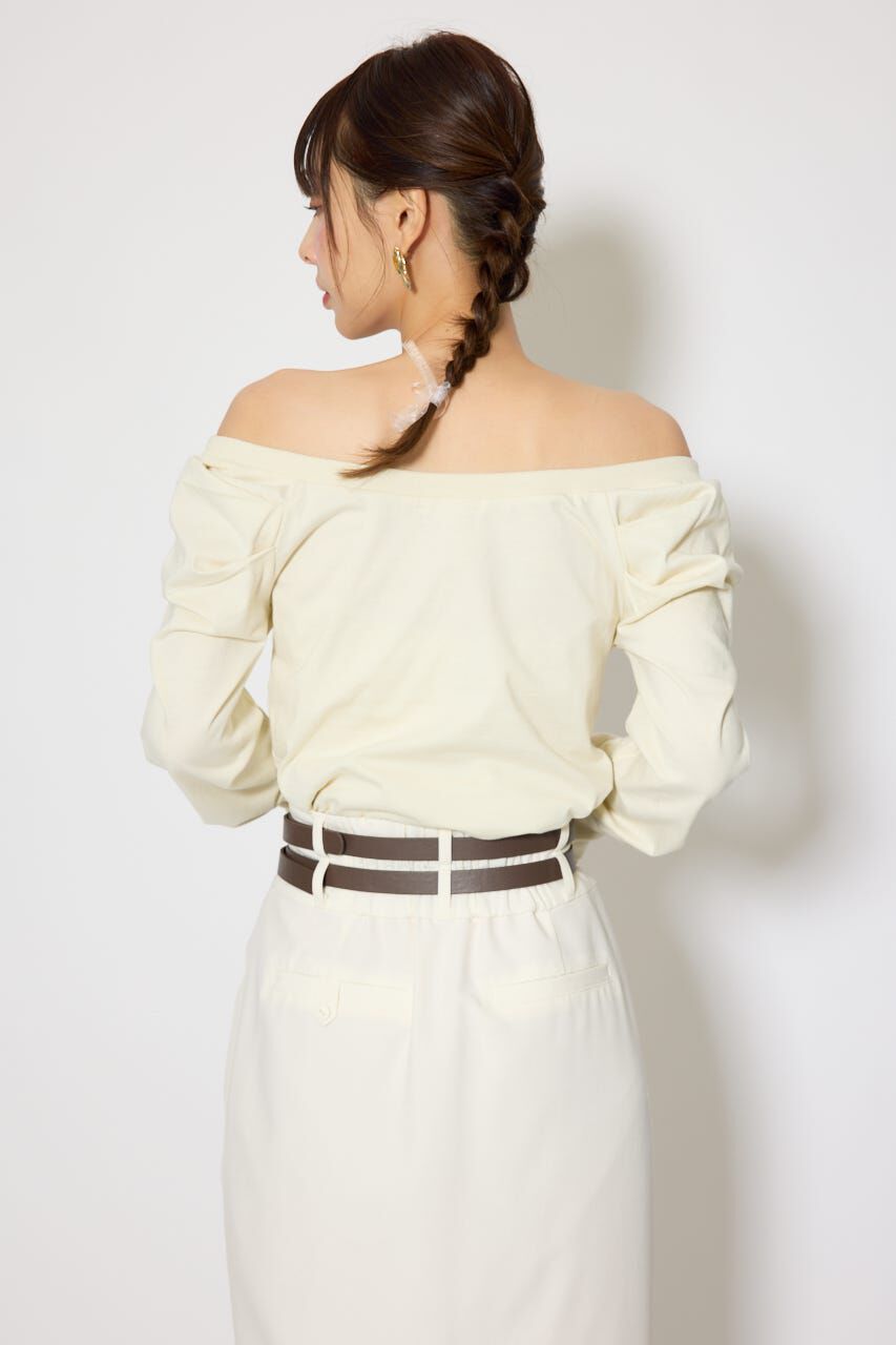 rienda「オフショルカットロングTシャツ」|Tシャツ・カットソー|