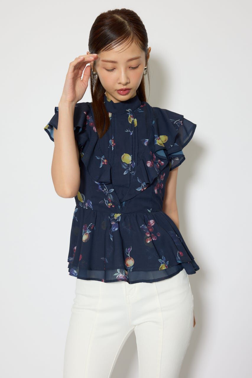 rienda「バックリボンフリルブラウス」|シャツ・ブラウス|