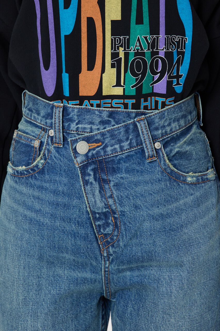 RODEO CROWNS「アシンメトリーハイウエストフレアデニム」|デニム|