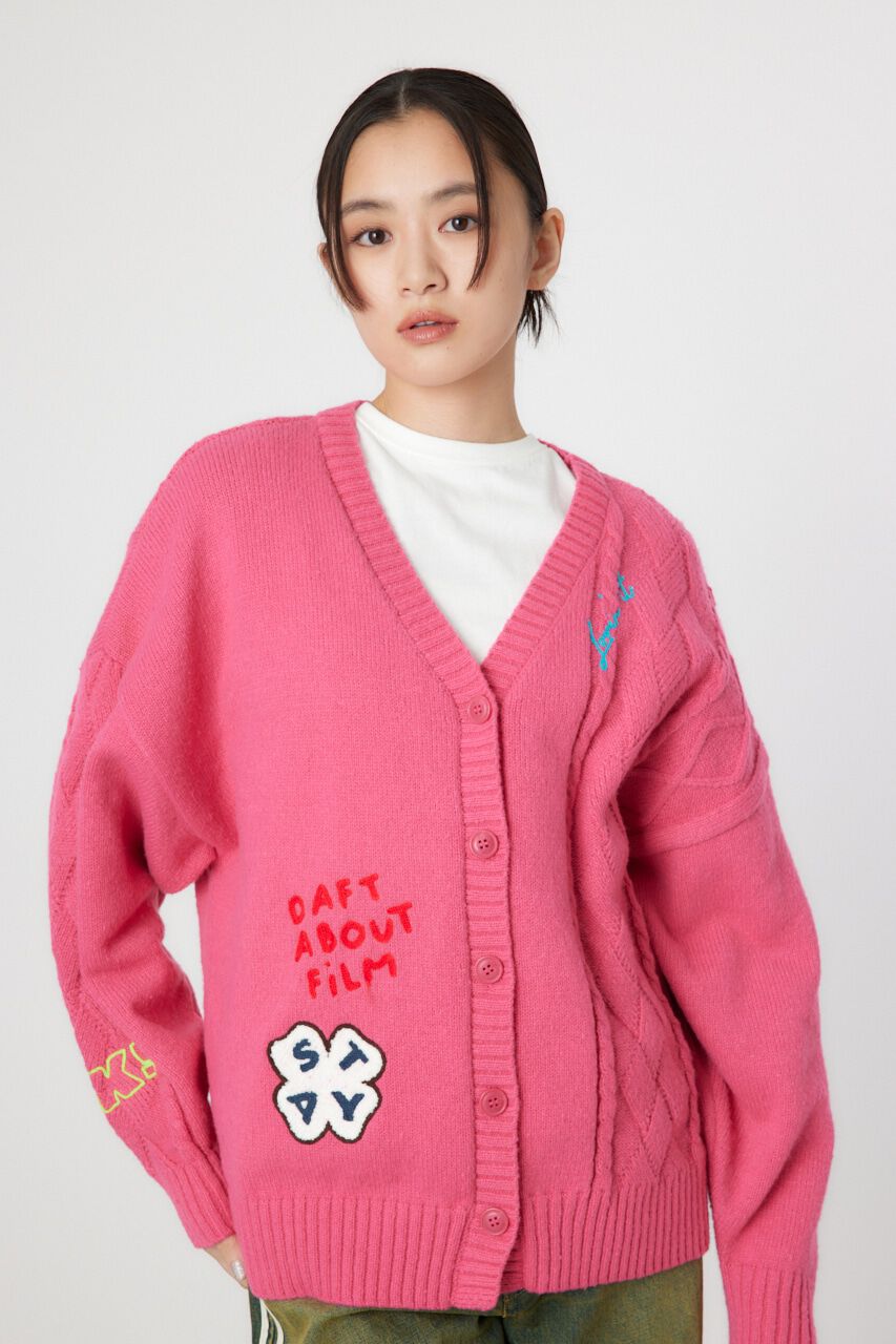 RODEO CROWNS「EMB MOTIFSケーブルカーディガン」|カーディガン|PNK