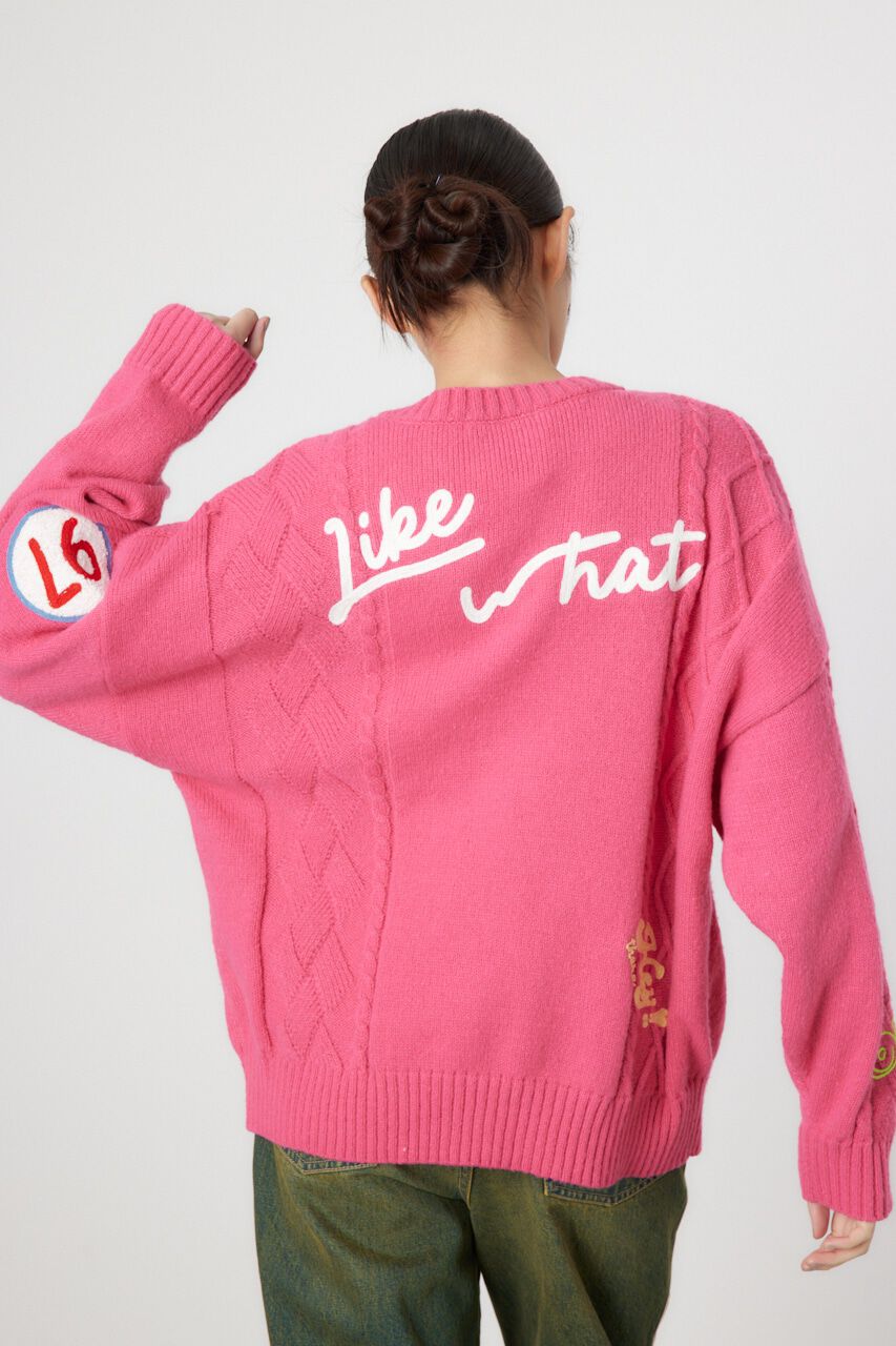 RODEO CROWNS「EMB MOTIFSケーブルカーディガン」|カーディガン|