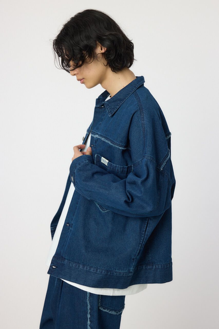 RODEO CROWNS「フリンジワイドデニムジャケット」|デニムジャケット|