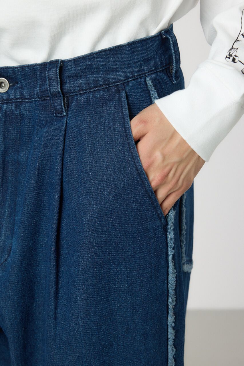 RODEO CROWNS「フリンジストレートデニムパンツ」|デニム|