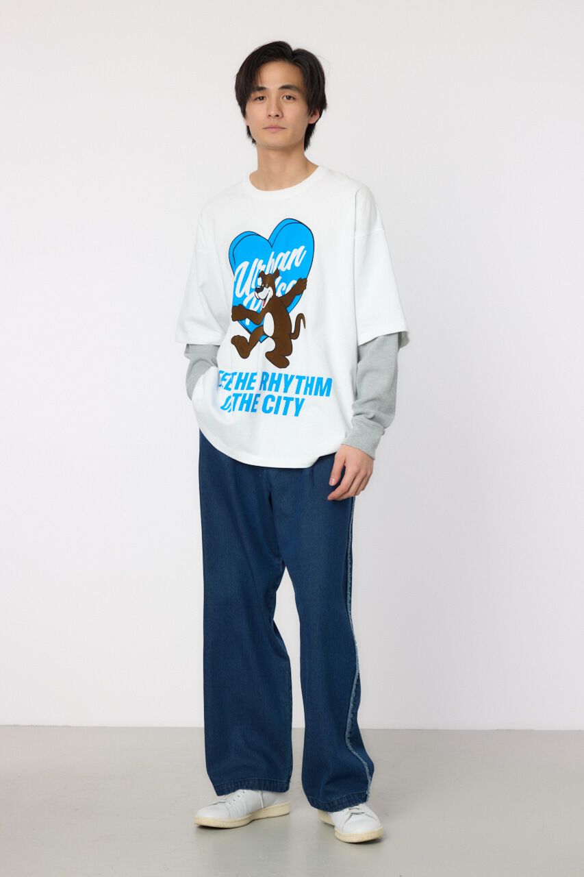 RODEO CROWNS「ハートパネルレイヤードロングスリーブTシャツ」|Tシャツ・カットソー|