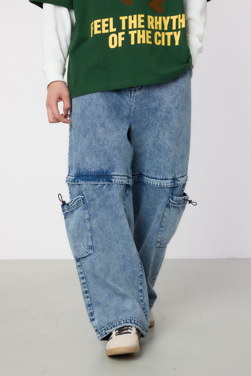 RODEO CROWNS「コンバーチブルデニムパンツ」|デニム|L/BLU1