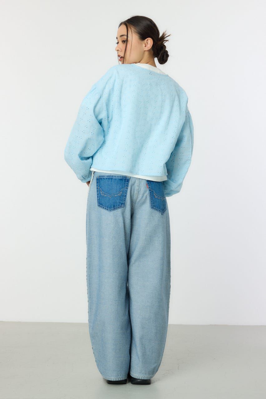 RODEO CROWNS「ノーカラーレースカーディガン」|シャツ・ブラウス|