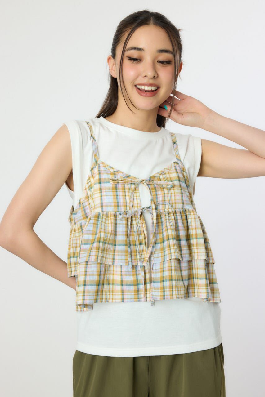 RODEO CROWNS「サマーチェックマルチウェイキャミソール」|キャミソール|柄YEL5