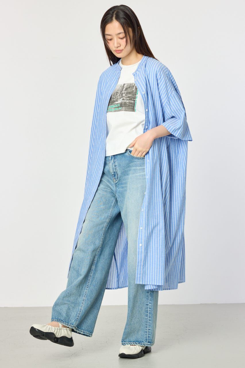 RODEO CROWNS「バンドカラールーズワンピース」|ワンピース|