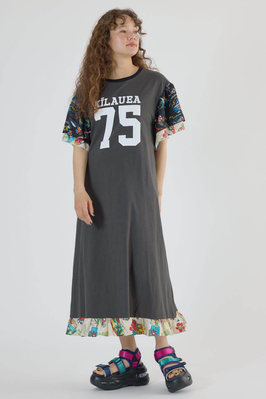 RODEO CROWNS「ドッキングアロハティアードワンピース」|ワンピース|柄BLK5