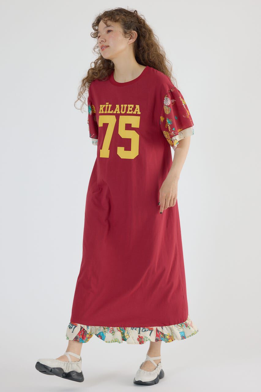 RODEO CROWNS「ドッキングアロハティアードワンピース」|ワンピース|柄RED5