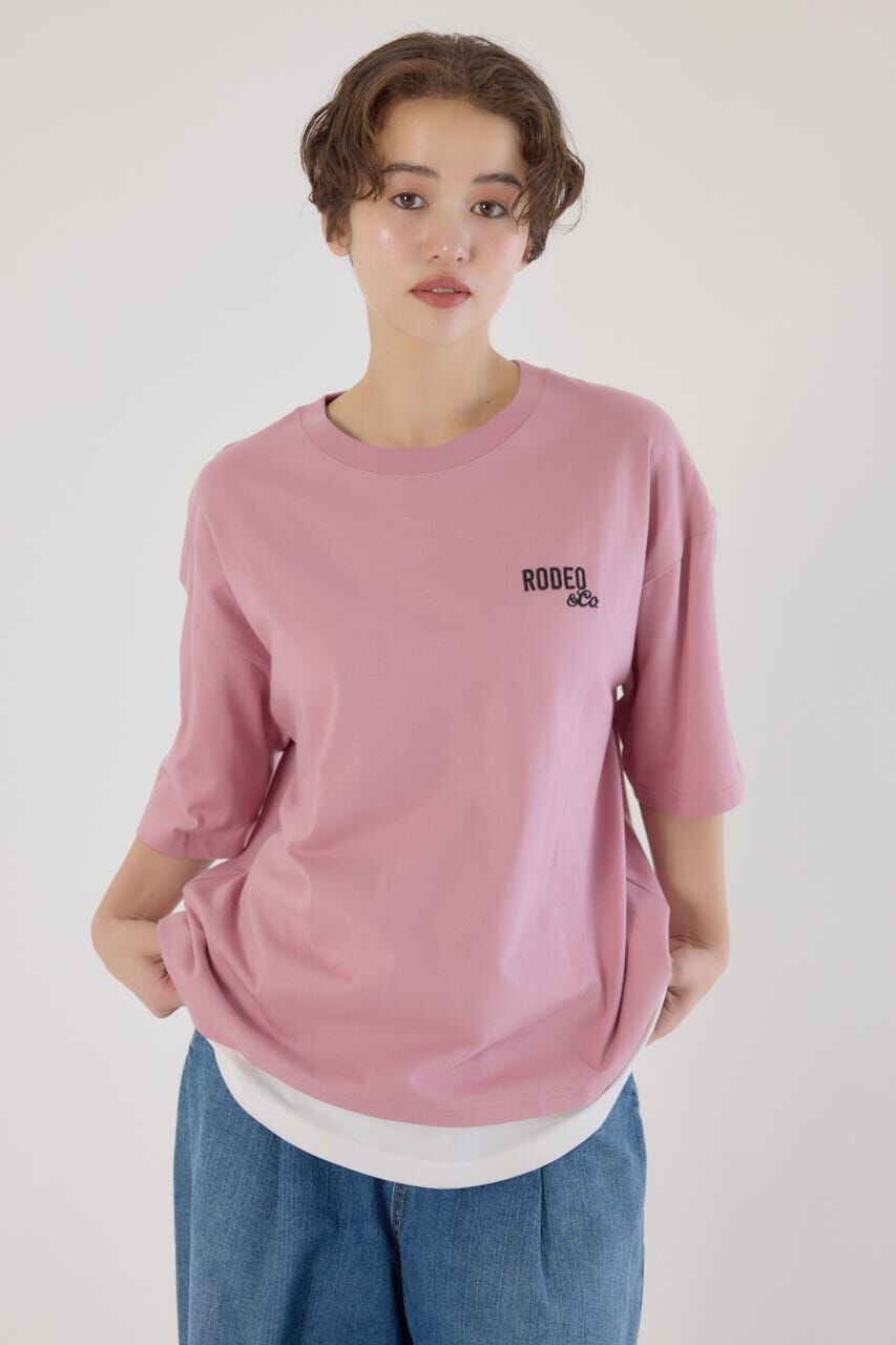 RODEO CROWNS「フェイクレイヤードスクリプトロゴ Tシャツ」|Tシャツ・カットソー|