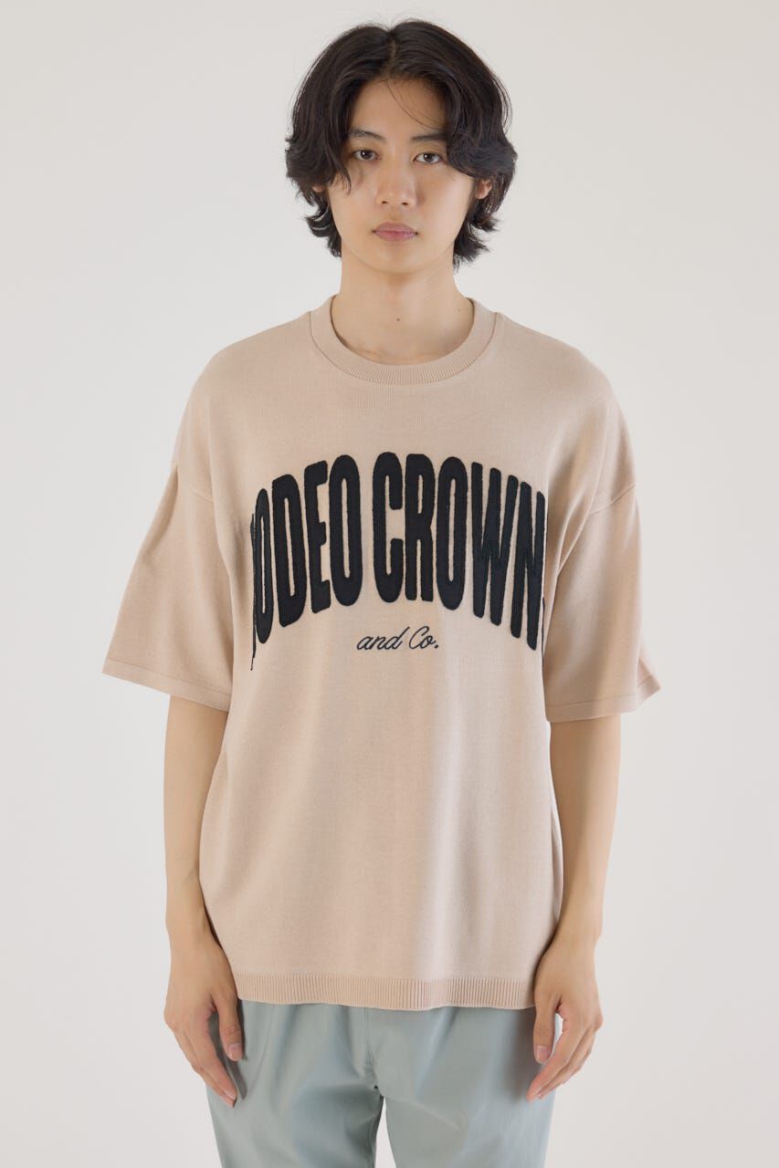 RODEO CROWNS「メンズCURVE LOGOコンビニットトップス」|Tシャツ・カットソー|