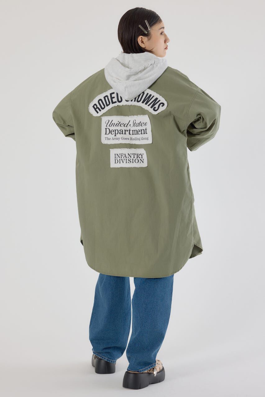 RODEO CROWNS「フード付きロゴシャツワンピース」|ワンピース|