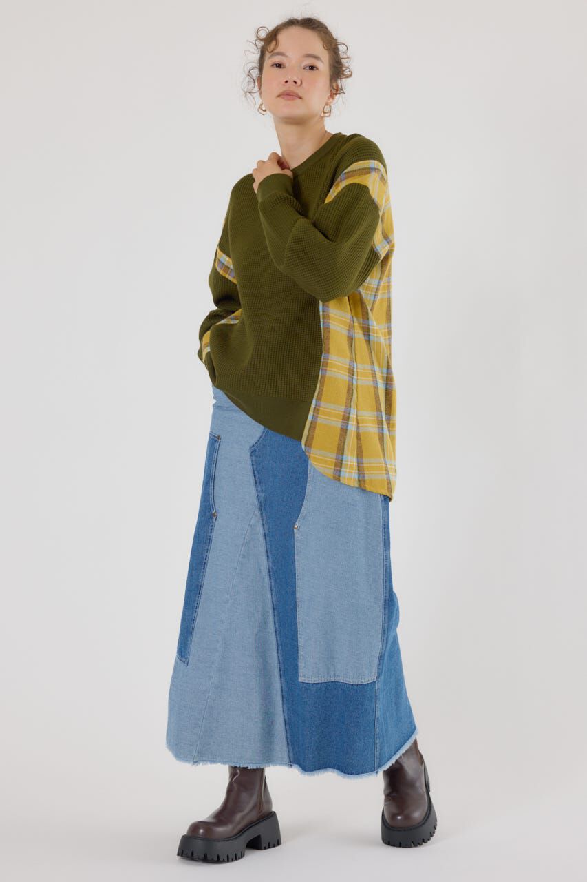 RODEO CROWNS「チェックドッキングトップス」|ニット・セーター|