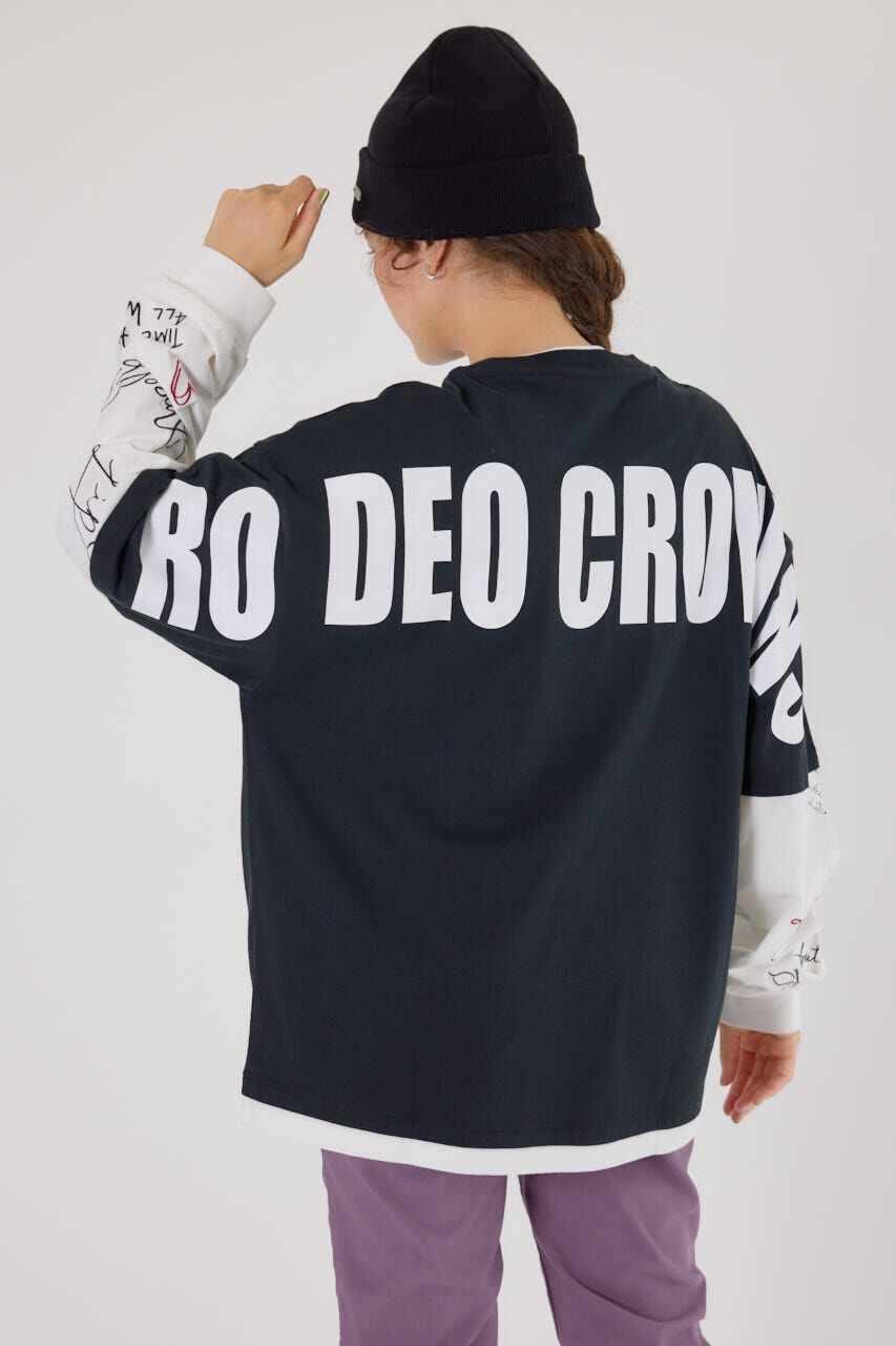 RODEO CROWNS「オーバーロゴレイヤードロングスリーブTシャツ」|Tシャツ・カットソー|BLK