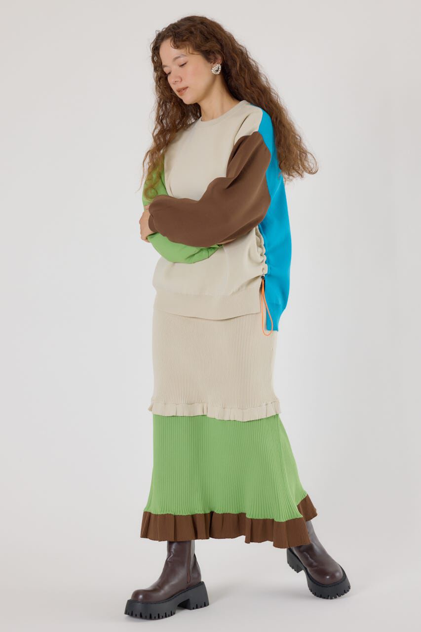 RODEO CROWNS「A-LIGHT フリル切替ニットスカート」|スカート|