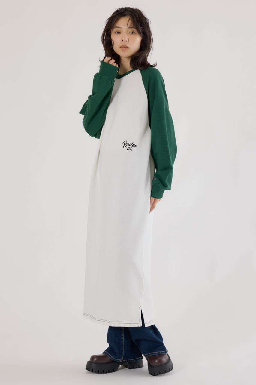 RODEO CROWNS「ラグランカラーステッチワンピース」|ワンピース|O/WHT1