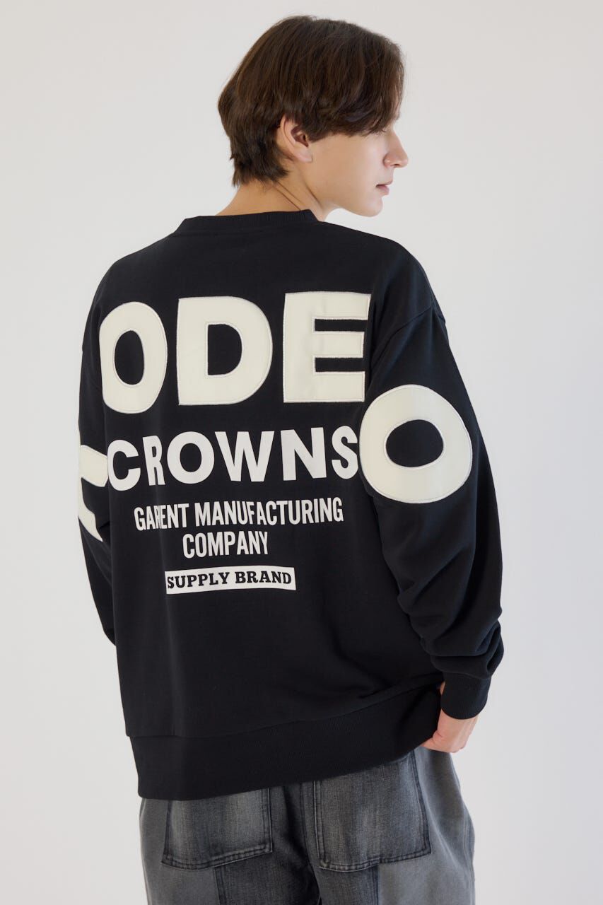 RODEO CROWNS「メンズフェイクレザーパッチスウェット」|パーカー|