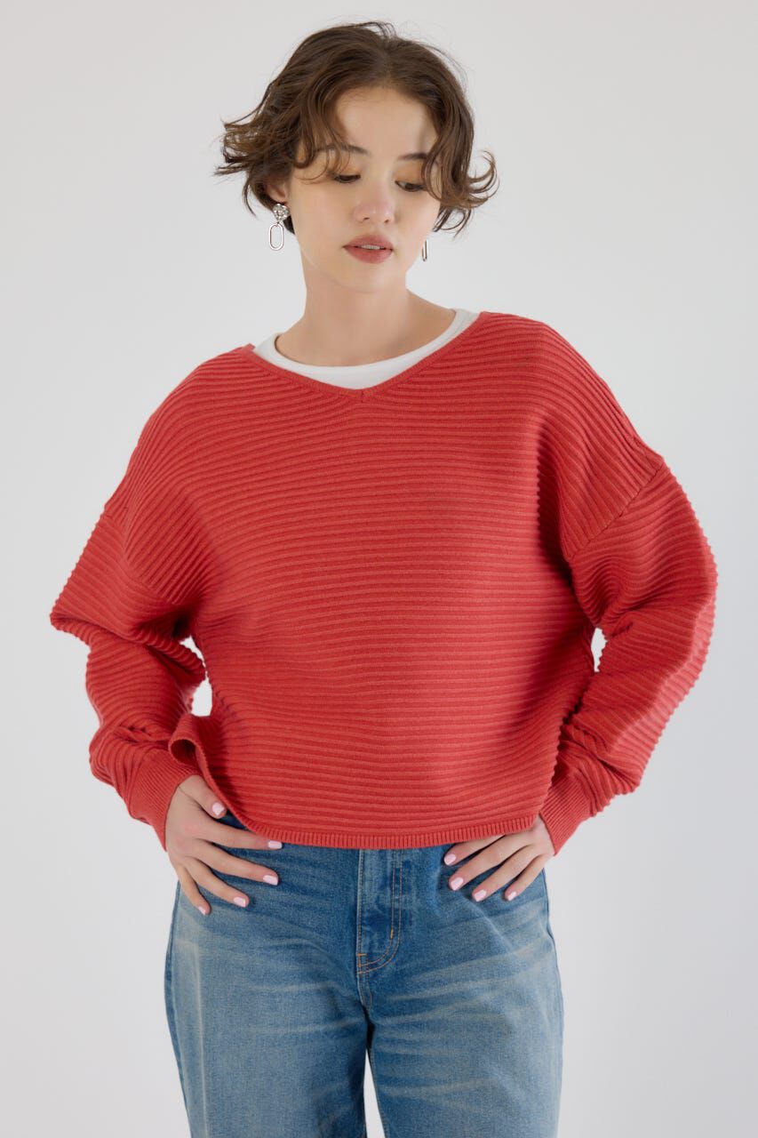 RODEO CROWNS「2WAYクロスニットトップス」|ニット・セーター|RED