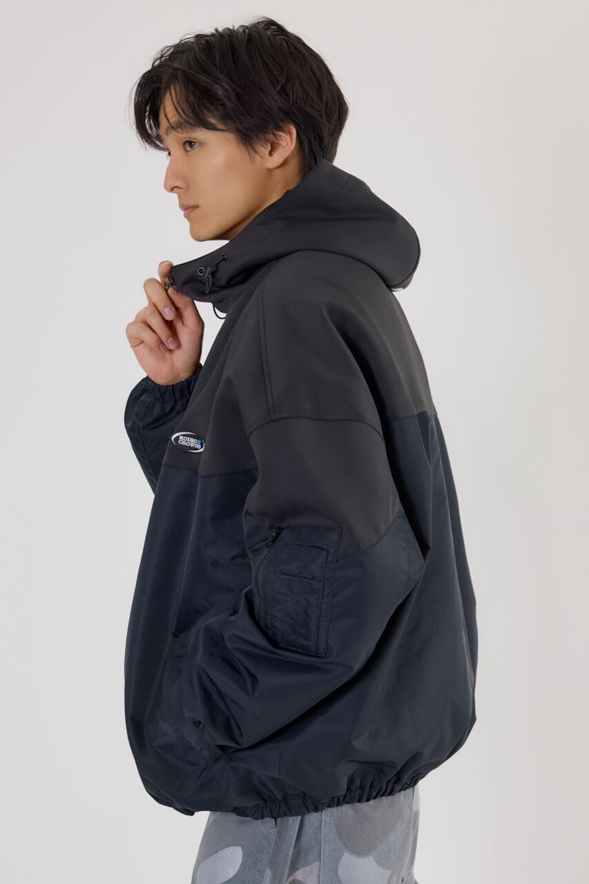 RODEO CROWNS「バイカラーフーデッドブルゾン」|ブルゾン・スタジャン|