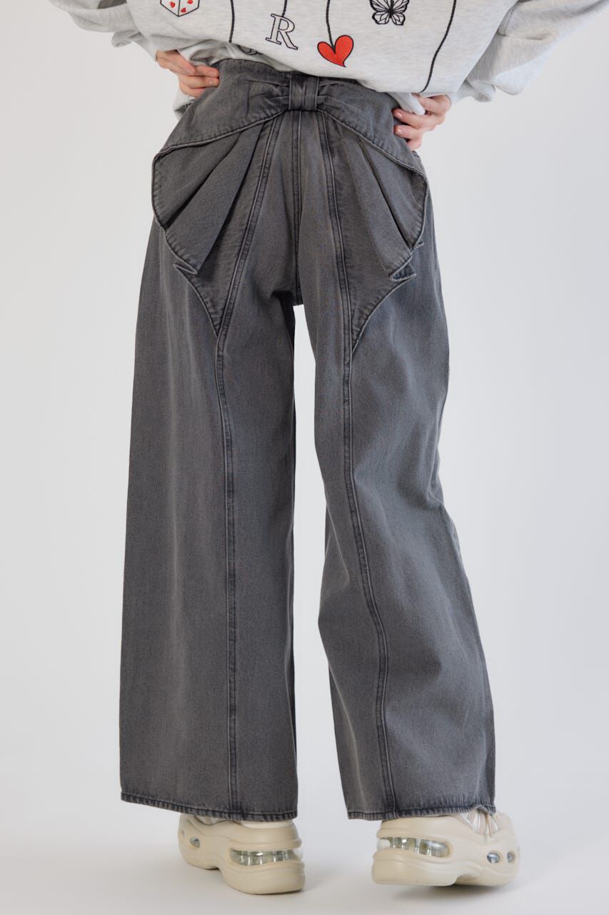 RODEO CROWNS「ビッグリボンデニムパンツ」|デニム|BLK