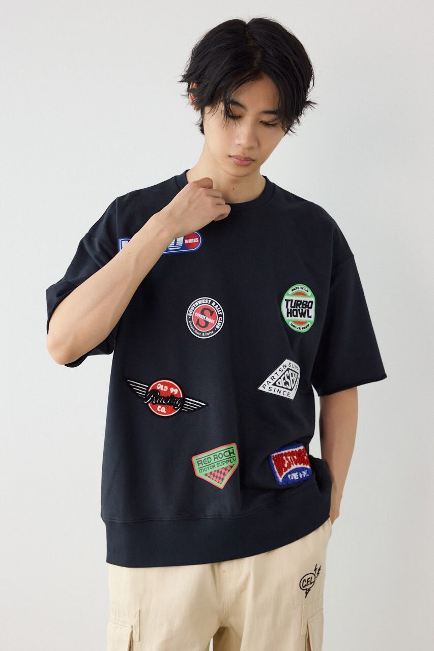RODEO CROWNS「カスタムワッペン半袖スウェット」|Tシャツ・カットソー|BLK