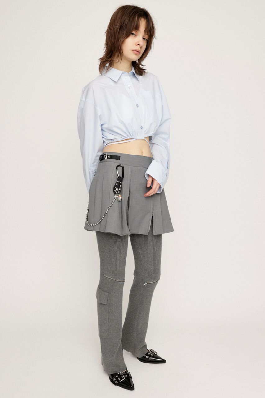 SLY「OPEN ZIP PLEATS ショートスカート」|スカート|