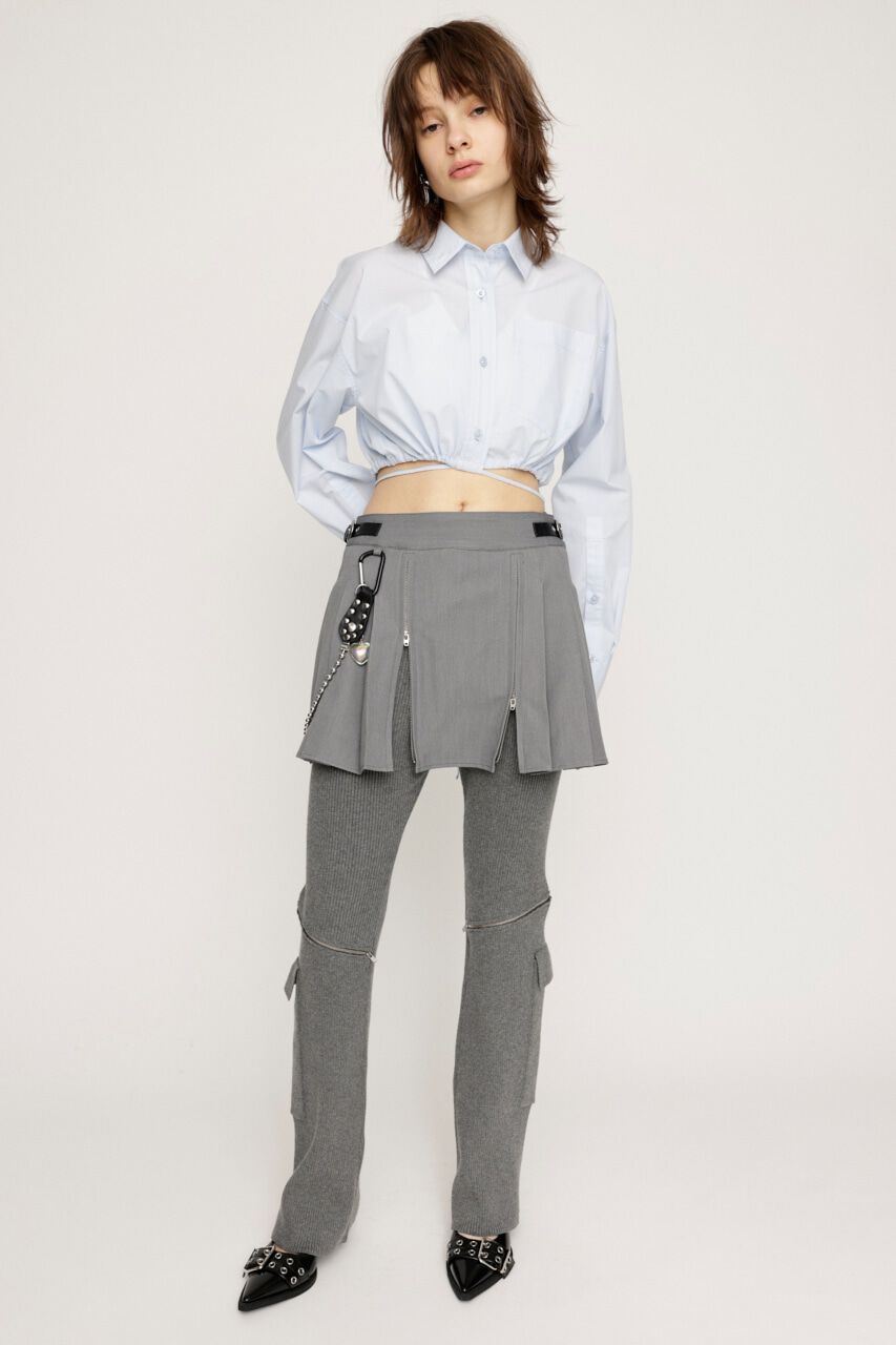 SLY「OPEN ZIP PLEATS ショートスカート」|スカート|