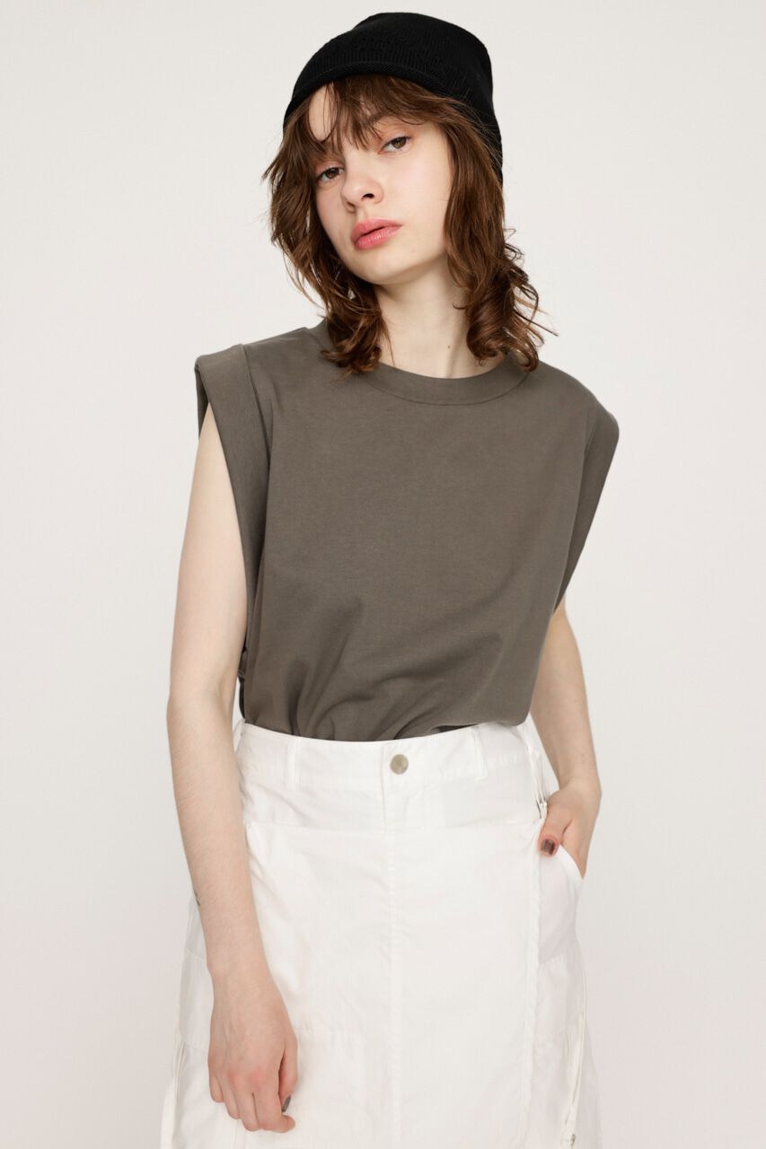 SLY「ROLL UP SLEEVE BOX トップス」|タンクトップ|KHA