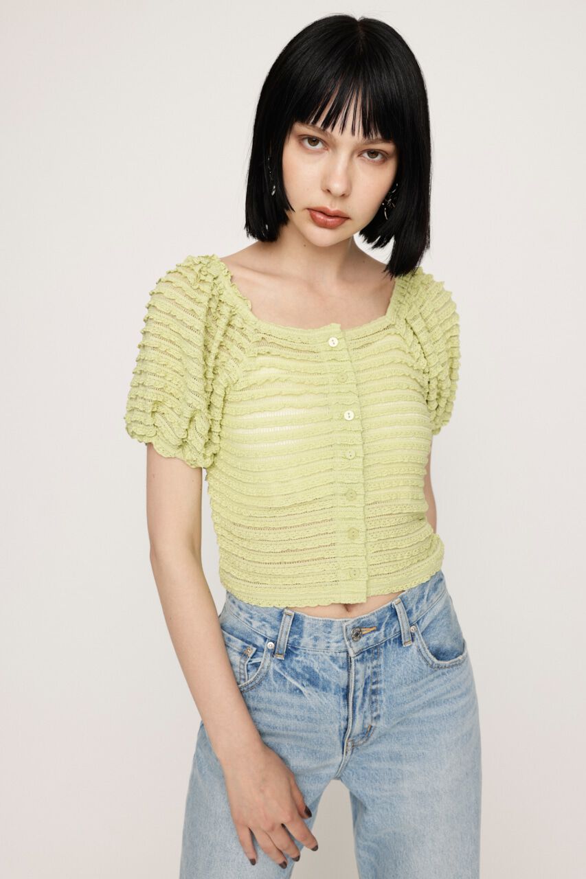 SLY「FRILL PUFF CUT トップス」|Tシャツ・カットソー|L/GRN1