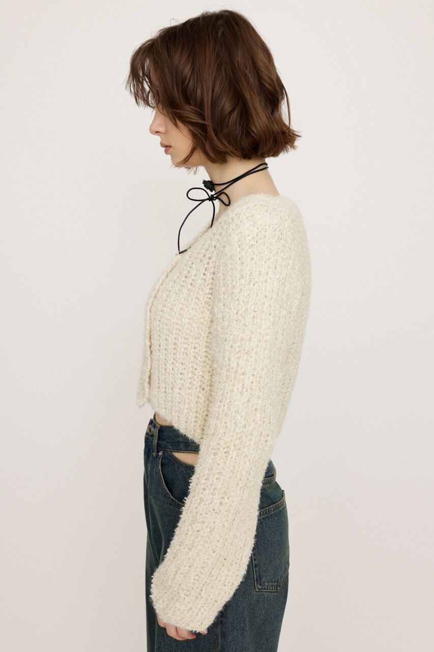 SLY「TAPE YARN SLANT NECK カーディガン」|ニット・セーター|