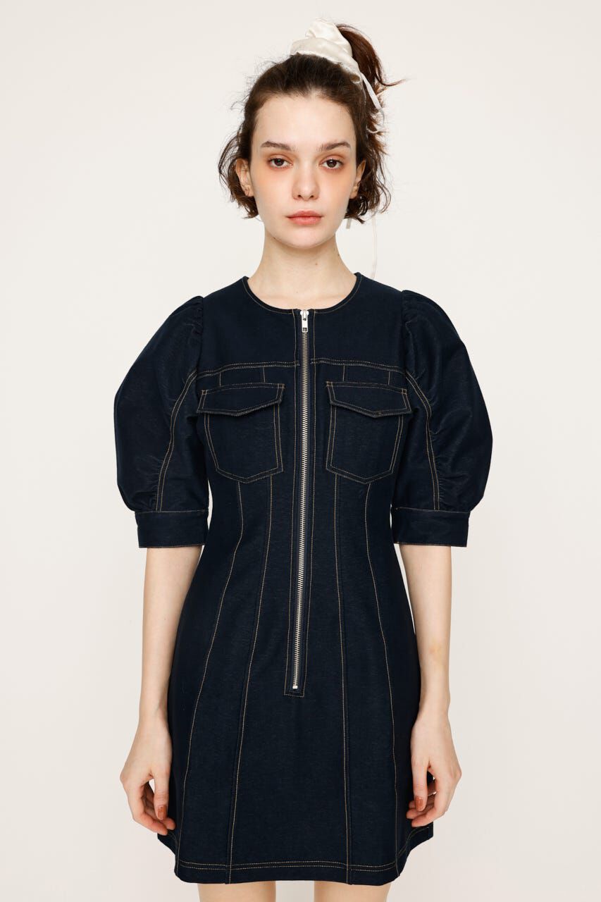 SLY「BICOLOR STITCH ショートワンピース」|ワンピース|