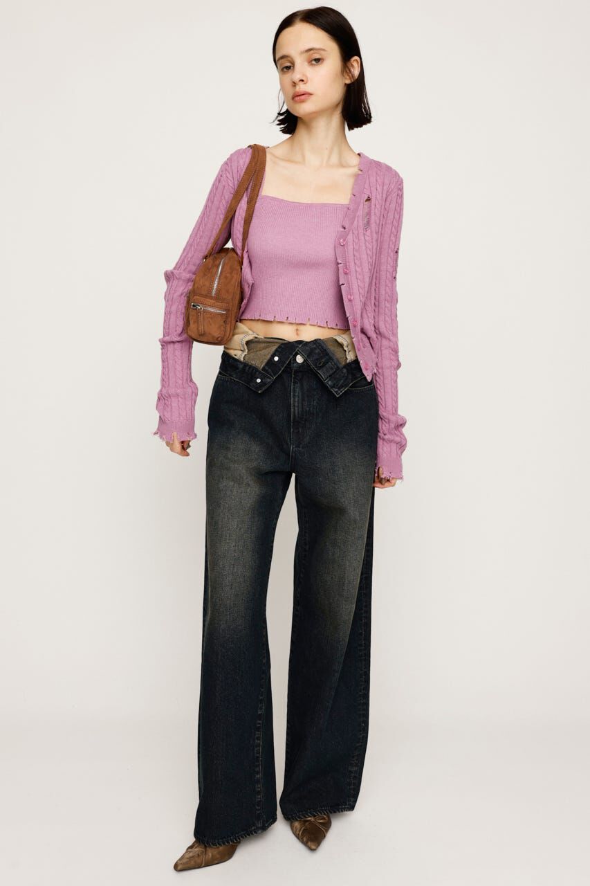 SLY「LAYERED STRAIGHT DENIM パンツ」|デニム|