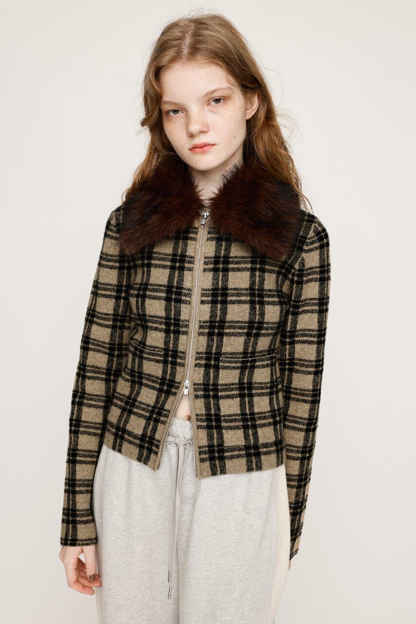 SLY「F／FUR COLLAR KNIT トップス」|その他|