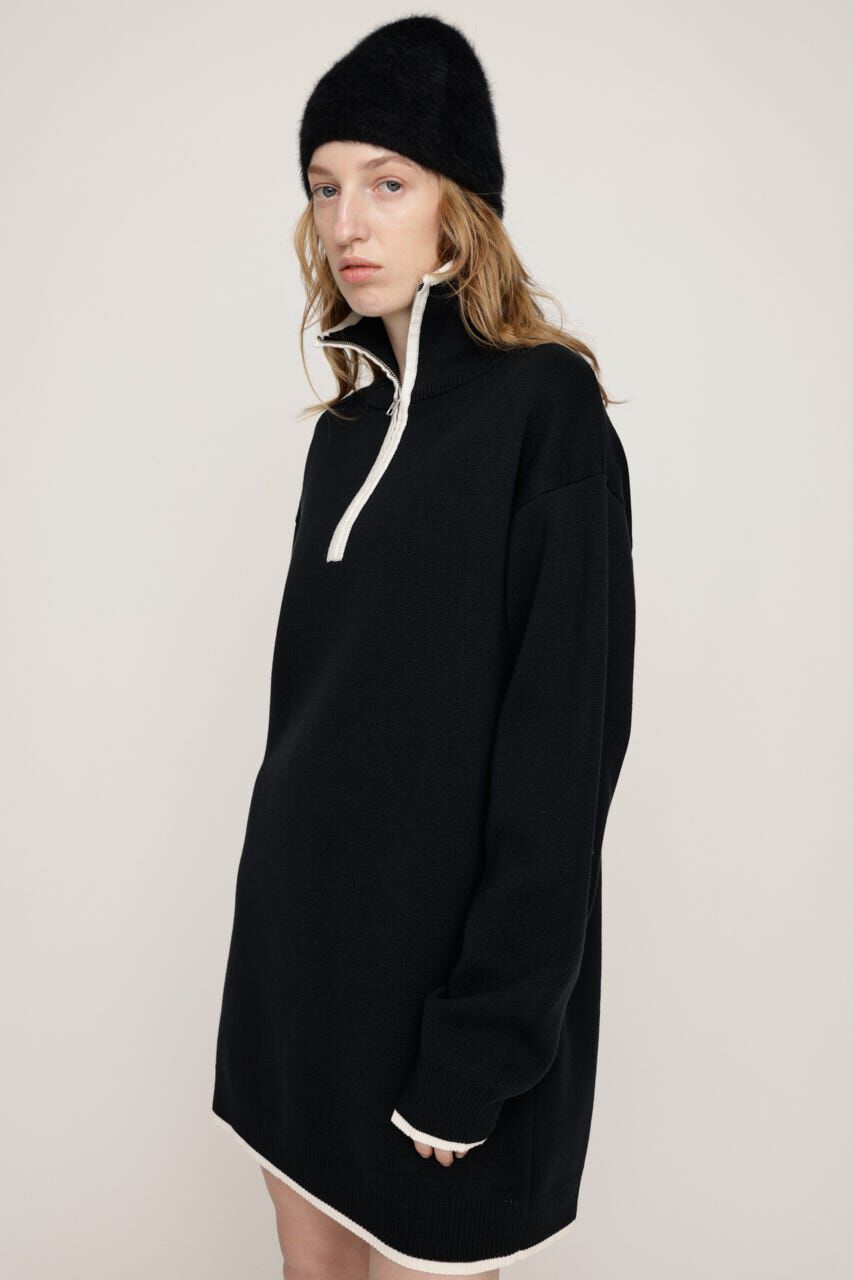 SLY「HALF ZIP HN KNIT ショートワンピース」|ワンピース|