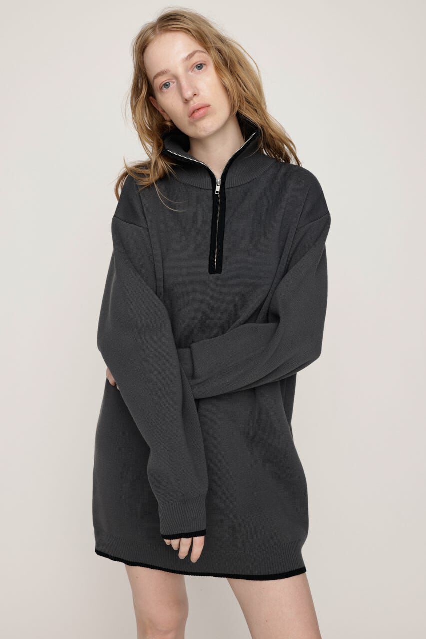 SLY「HALF ZIP HN KNIT ショートワンピース」|ワンピース|