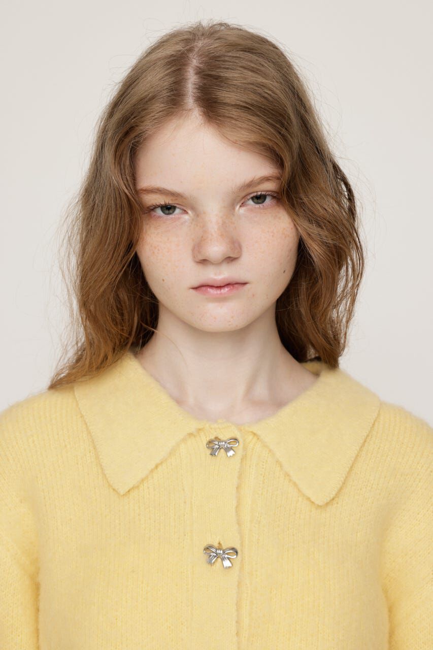 SLY「RIBBON BUTTON SHAGGY カーディガン」|カーディガン|