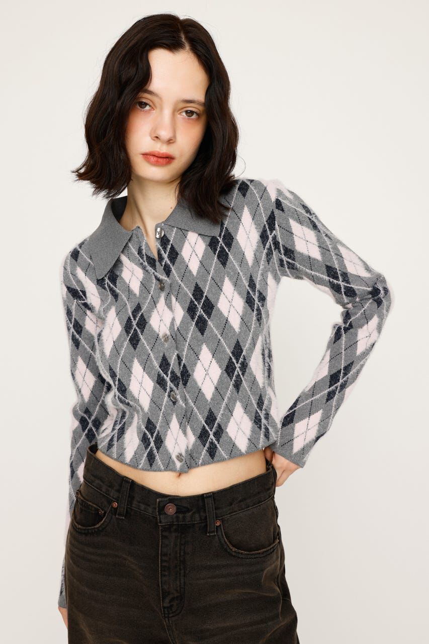 SLY「ARGYLE CHECK HG POLO シャツ」|ニット・セーター|