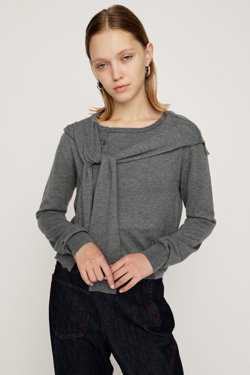 SLY「SLEEVE DOCKING KNIT トップス」|ニット・セーター|